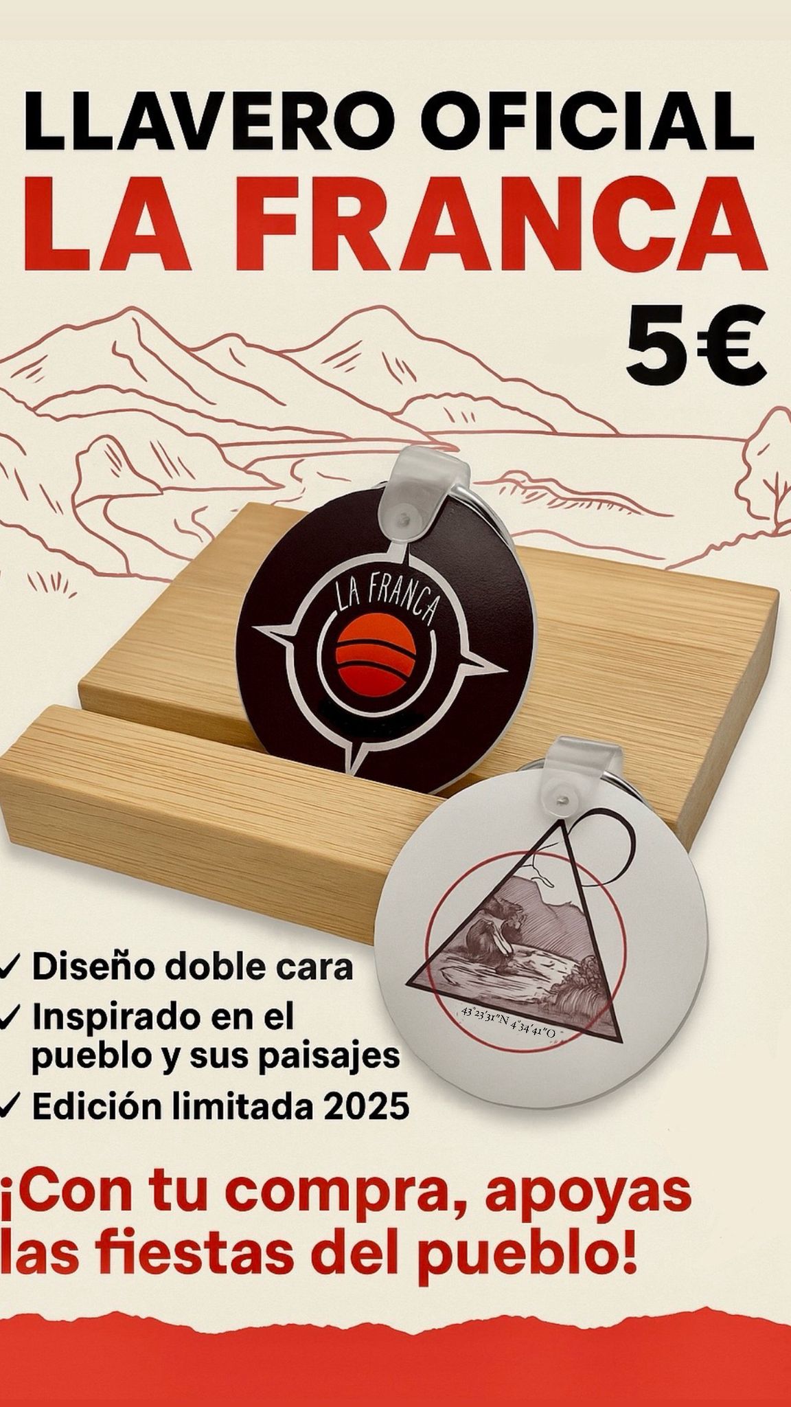 Llavero oficial de La Franca – Doble cara